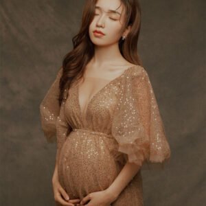 Sequin Fairy Wedding Dress Pregnant Women Photo Studio Clothing